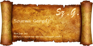 Szurma Gergő névjegykártya